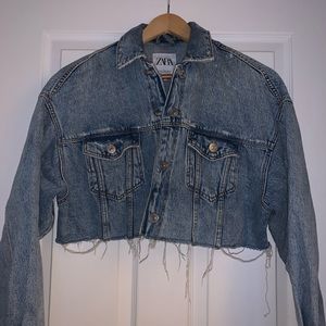 Zara Cropped Denim Jacket